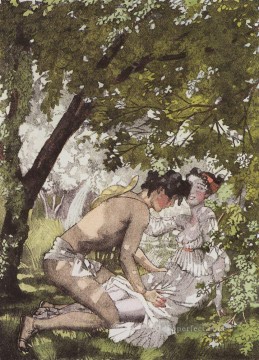 illustration to the novel daphnis and chloe 2 Konstantin Somov Oil Paintings